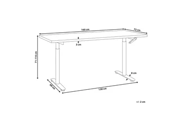Banner Skrivebord 72x160 cm i Tre med Metallunderstell - Svart - Møbler - Bord - Kontorbord - Skrivebord