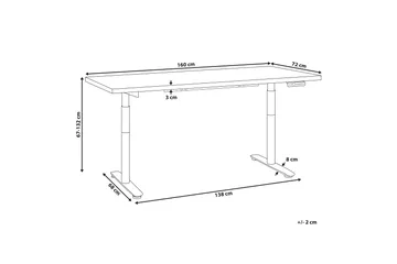 Banner Skrivebord 72x160 cm - Mørkt tre/Svart - Møbler - Bord - Kontorbord - Skrivebord