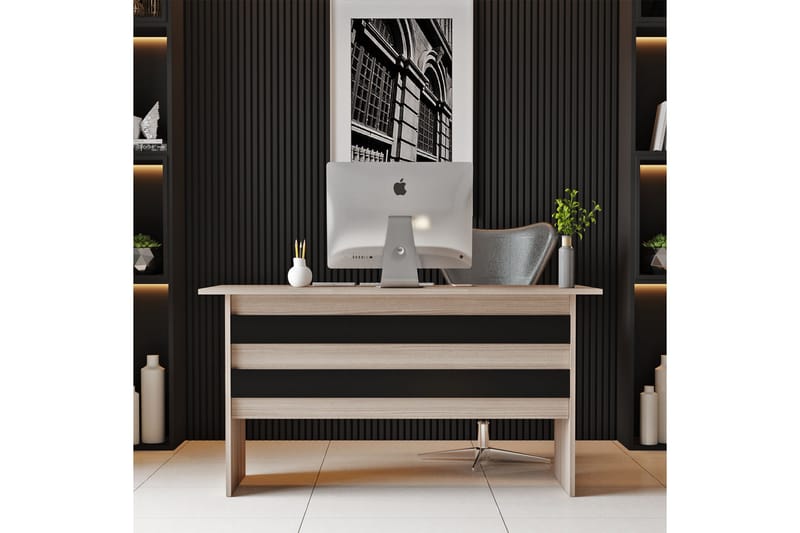 Barrock Skrivebord 140 cm - Natur/Svart - Møbler - Bord - Kontorbord - Skrivebord