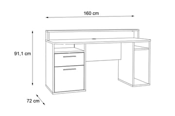 Bays Gaming Skrivebord 160 cm - Svart - Møbler - Bord - Kontorbord - Skrivebord