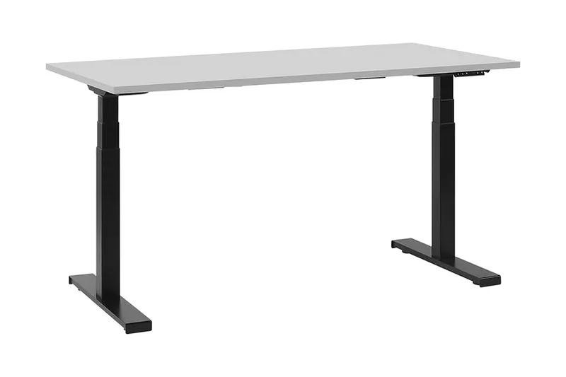 Belluton Skrivebord 130 cm Elektriskt Justerbart - Grå/Svart - Møbler - Bord - Kontorbord - Skrivebord