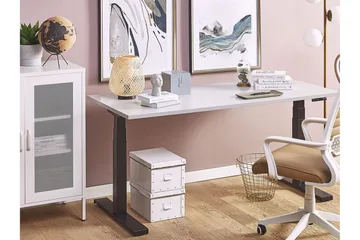 Belluton Skrivebord 130 cm Elektriskt Justerbart - Grå/Svart - Møbler - Bord - Kontorbord - Skrivebord