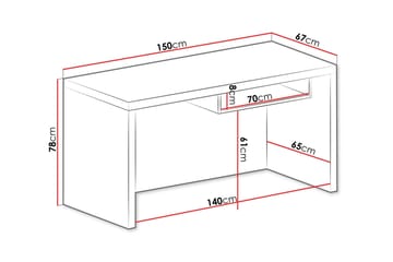 Benavila Skrivebord 150 cm - Brun - Møbler - Bord - Kontorbord - Skrivebord