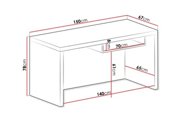 Benavila Skrivebord 150 cm - Hvit - Møbler - Bord - Kontorbord - Skrivebord