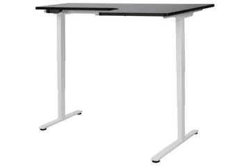 Bina Skrivebord 109x160 cm i Tre med Metallstativ - Svart|Hvit - Møbler - Bord - Kontorbord - Skrivebord
