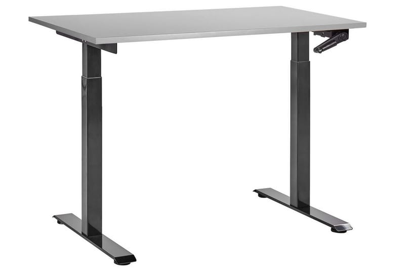 Bina Skrivebord 72x120 cm i Tre med Stålstativ, Grå|Svart