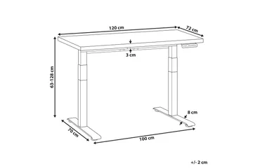 Bina Skrivebord 72x120 cm - Mørkt tre/Hvit - Møbler - Bord - Kontorbord - Skrivebord