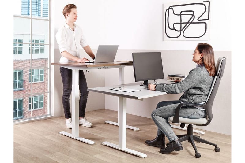 Bina Skrivebord 72x160 cm - Grå/Hvit - Møbler - Bord - Kontorbord - Skrivebord