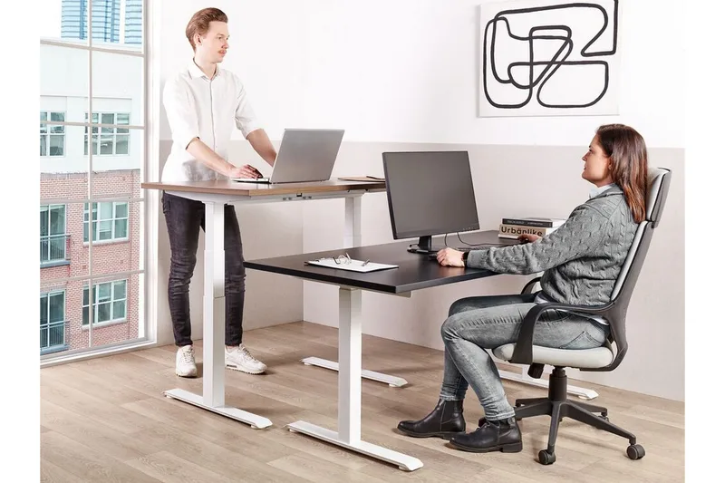 Bina Skrivebord 72x160 cm i Malt Tre - Svart|Hvit - Møbler - Bord - Kontorbord - Skrivebord