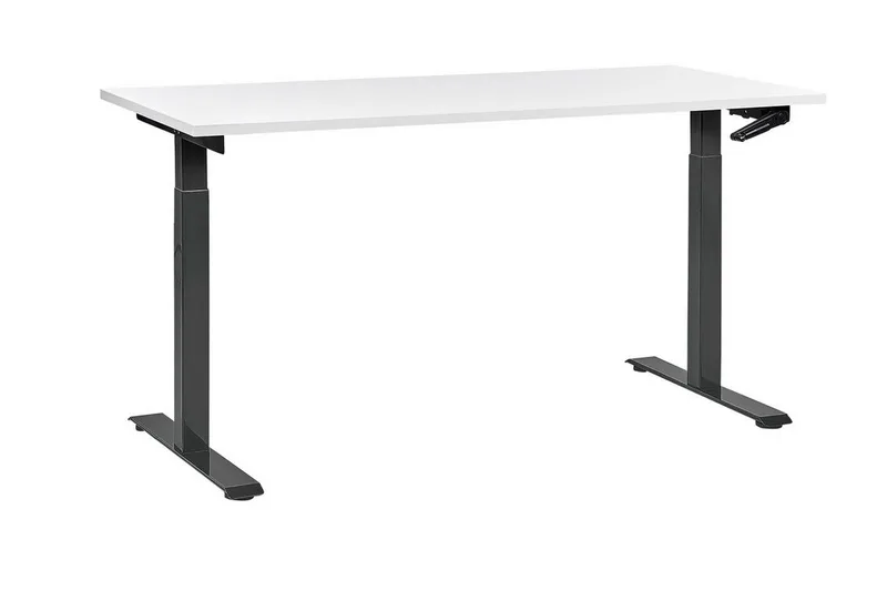 Bina Skrivebord 72x160 cm i Tre med Metallstativ, Hvit|Svart