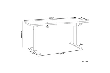 Bina Skrivebord 72x160 cm - Mørkt tre/Svart - Møbler - Bord - Kontorbord - Skrivebord