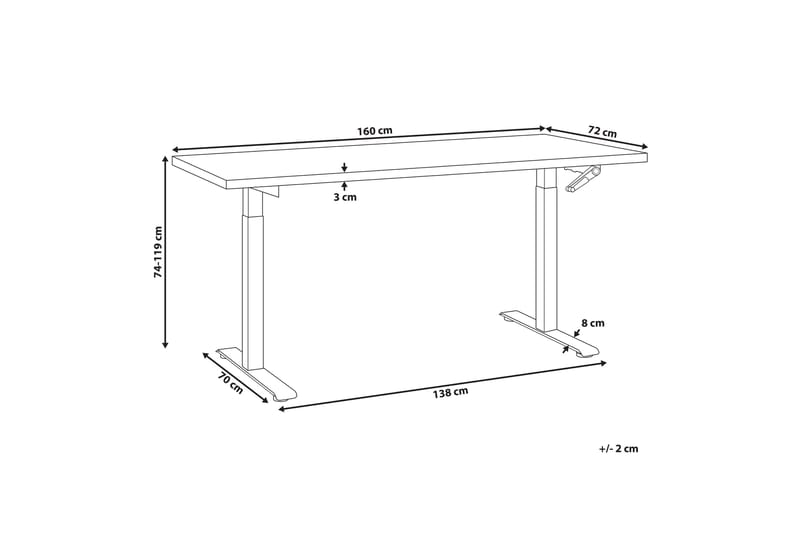 Bina Skrivebord 72x160 cm - Mørkt tre/Svart - Møbler - Bord - Kontorbord - Skrivebord