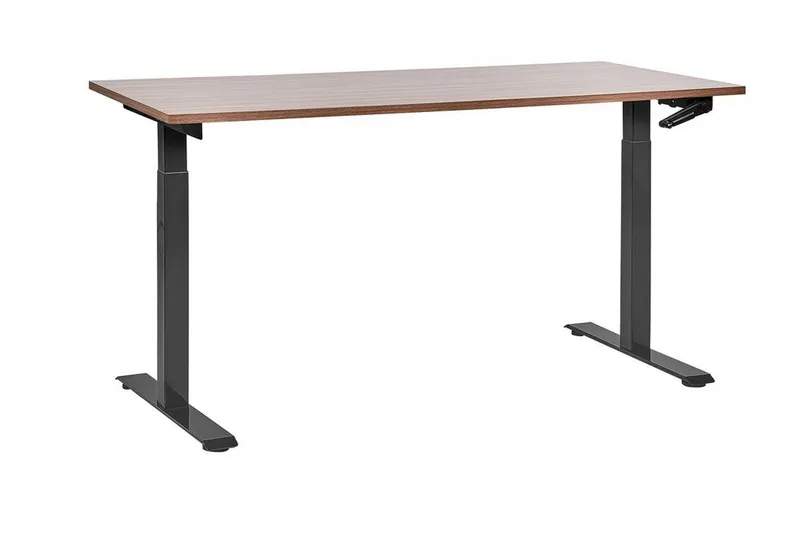 Bina Skrivebord 72x160 cm, Mørkt tre/Svart