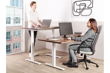 Bina Skrivebord 80x180 cm - Mørkt tre/Hvit - Møbler - Bord - Kontorbord - Skrivebord