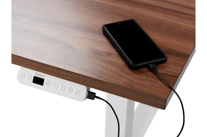 Bina Skrivebord 80x180 cm - Mørkt tre/Hvit - Møbler - Bord - Kontorbord - Skrivebord