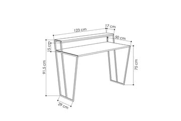 Bodsjö Skrivebord 123 cm med Oppbevaring Hylle - Brun - Møbler - Bord - Kontorbord - Skrivebord
