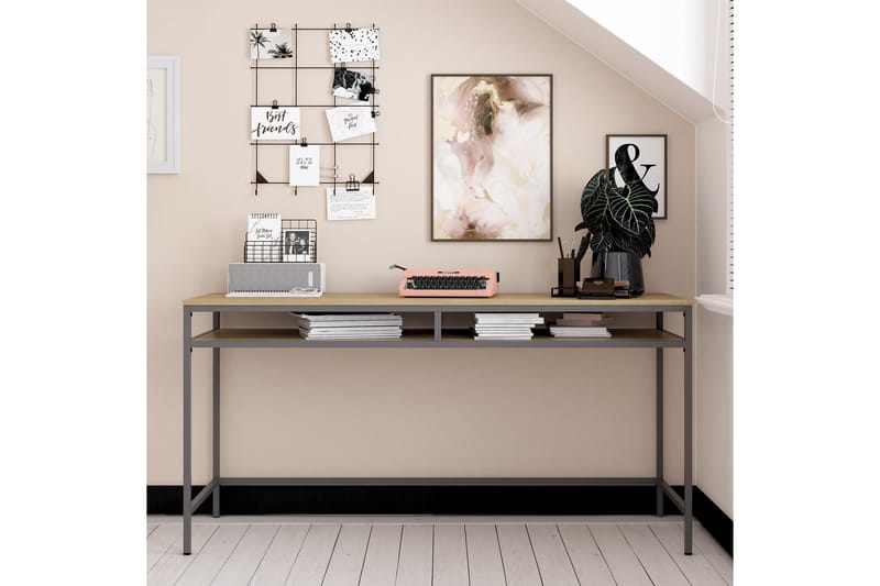 Bradford Skrivebord 153 cm Grå - Dorel Home - Møbler - Bord - Kontorbord - Skrivebord
