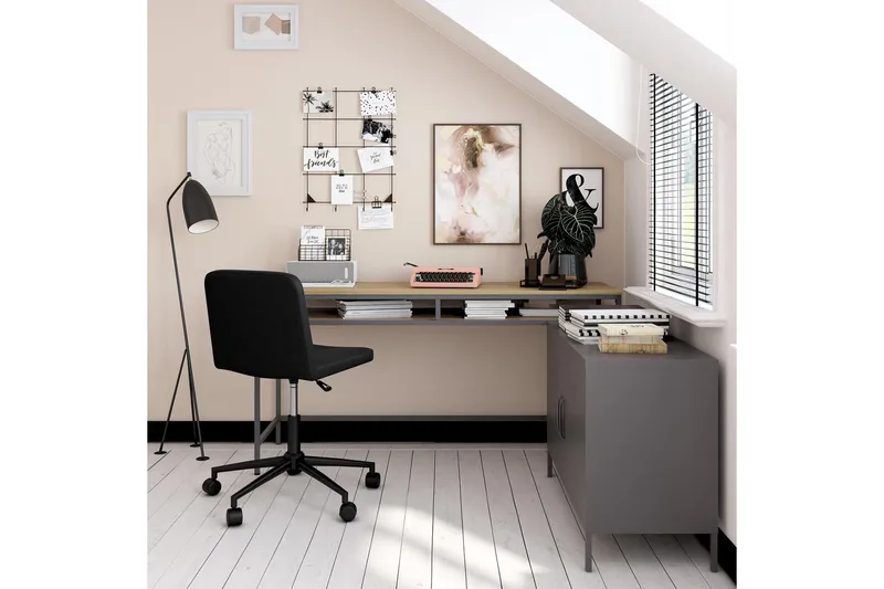 Bradford Skrivebord 153 cm Grå - Dorel Home - Møbler - Bord - Kontorbord - Skrivebord