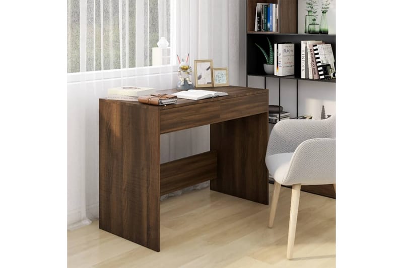 Skrivebord brun eik 101x50x76,5 cm sponplate - Brun - Skrivebord - Databord & PC bord