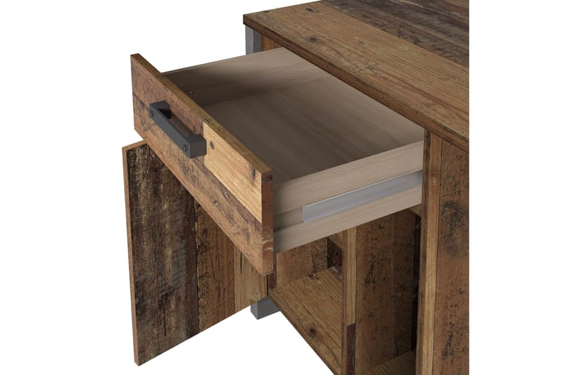 Cadle Skrivebord 127 cm med Oppbevaringsskuff + Skap - Brun/Grå - Møbler - Bord - Kontorbord - Skrivebord