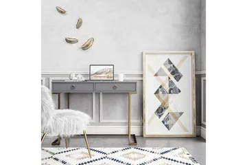 Camila Skrivebord 106cm m Oppbevaring 2 Skuffer Grafitgrå/Me - CosmoLiving - Møbler - Bord - Kontorbord - Skrivebord