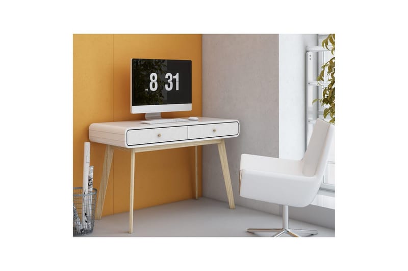 Skrivebord Cassie Hvit/Hvit - Hvit/Hvit - Møbler - Bord - Kontorbord - Skrivebord