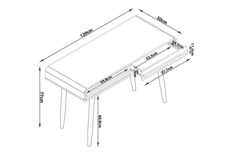 Skrivebord Chantal Natur - Natur - Møbler - Bord - Kontorbord - Skrivebord