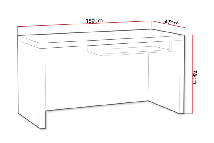 Skrivebord Ciborro 150 cm - Hvit - Skrivebord - Databord & PC bord