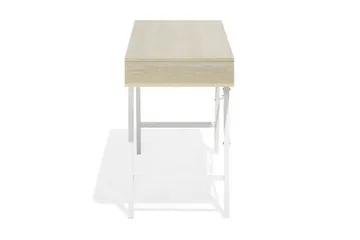 Clarita Skrivebord 120 cm med Oppbevaringshylle + 2 Skuffer - Tre/Natur - Møbler - Bord - Kontorbord - Skrivebord