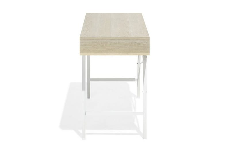 Clarita Skrivebord 120 cm med Oppbevaringshylle + 2 Skuffer - Tre/Natur - Møbler - Bord - Kontorbord - Skrivebord