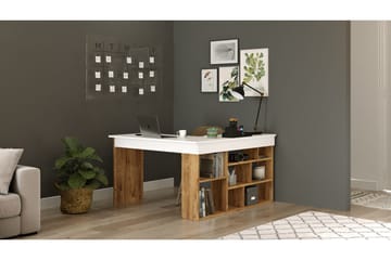 Dalran Skrivebord 129 cm - Natur/Hvit - Møbler - Bord - Kontorbord - Skrivebord