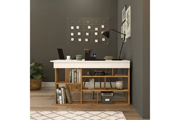 Dalran Skrivebord 129 cm - Natur/Hvit - Møbler - Bord - Kontorbord - Skrivebord