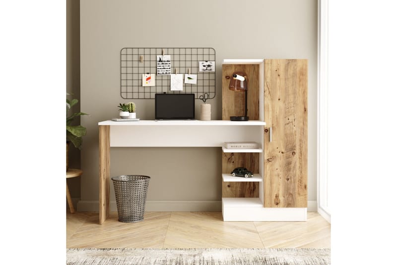 Dalran Skrivebord 152 cm - Natur / Hvit - Møbler - Bord - Kontorbord - Skrivebord