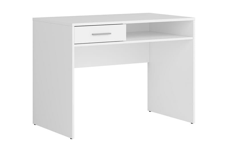 Databord Chiotto Plus 100 cm med Oppbevaring Skuff + Hylle - Hvit - Skrivebord - Databord & PC bord