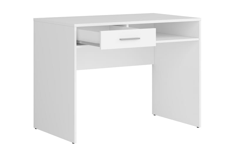 Databord Chiotto Plus 100 cm med Oppbevaring Skuff + Hylle - Hvit - Skrivebord - Databord & PC bord