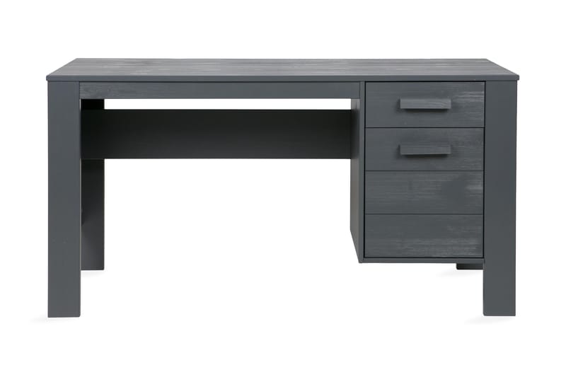 Databord Mitchell 141 cm med Oppbevaring Skuff + Skap - Stålgrå - Møbler - Bord - Kontorbord - Skrivebord