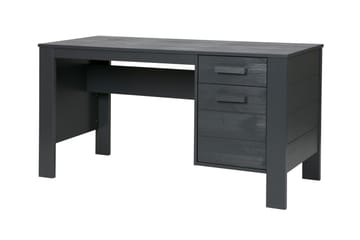 Databord Mitchell 141 cm med Oppbevaring Skuff + Skap - Stålgrå - Møbler - Bord - Kontorbord - Skrivebord