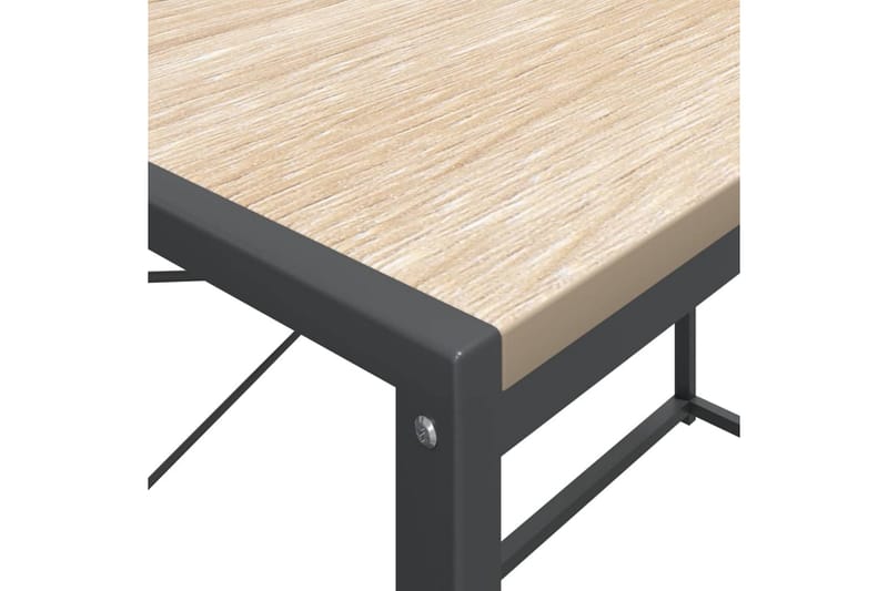 Databord svart og eik 110x60x138 cm sponplate - Brun - Skrivebord - Databord & PC bord