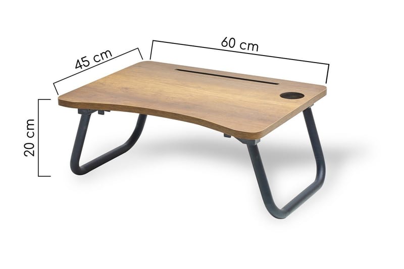 Datastativ Parupe 60 cm - Valnøttbrun/Svart - Skrivebord - Databord & PC bord