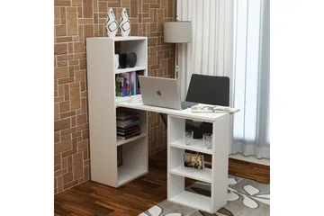 Decorotika Skrivebord 120 cm med Oppbevaringshyller - Hvit - Møbler - Bord - Kontorbord - Skrivebord