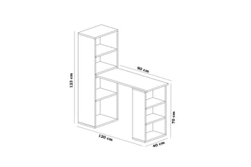Decorotika Skrivebord 120 cm med Oppbevaringshyller - Hvit - Møbler - Bord - Kontorbord - Skrivebord