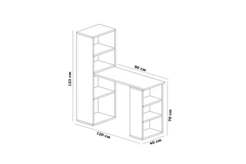Decorotika Skrivebord 120 cm med Oppbevaringshyller - Hvit - Møbler - Bord - Kontorbord - Skrivebord