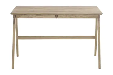 Delia Skrivebord 120 cm med Oppbevaring 2 Skuffer - Massiv Eik - Møbler - Bord - Kontorbord - Skrivebord