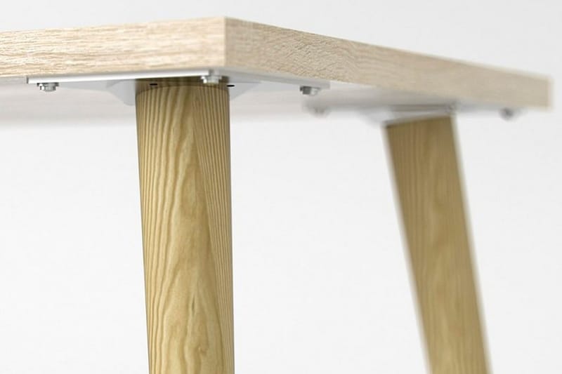 Delta skrivebord 145 cm med oppbevaring skuffer + hyller - Hvit/Natur - Møbler - Bord - Kontorbord - Skrivebord
