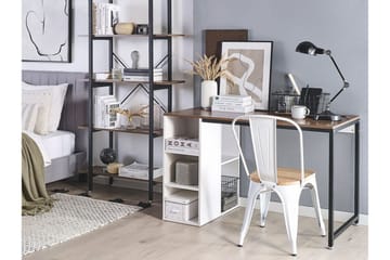 Dese Skrivebord 120 cm med Oppbevaring - Mørket Tre/Hvit - Møbler - Bord - Kontorbord - Skrivebord
