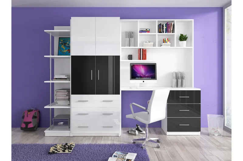 Devillez Oppbevaringsskap med Hylle og Skrivebord  165 cm