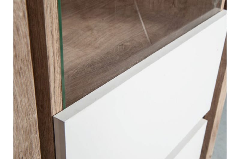 Domardon Skrivebord 130 cm med Oppbevaring 2 Skap - Tre/Hvit - Møbler - Bord - Kontorbord - Skrivebord