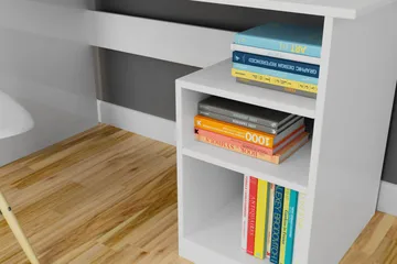 Elegancia Skrivebord 120 cm med Oppbevaring 2 Hyller - Hvit - Møbler - Bord - Kontorbord - Skrivebord