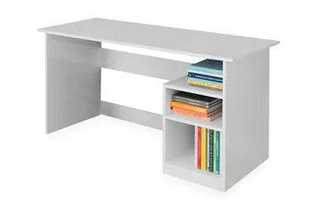 Elegancia Skrivebord 120 cm med Oppbevaring 2 Hyller - Hvit - Møbler - Bord - Kontorbord - Skrivebord