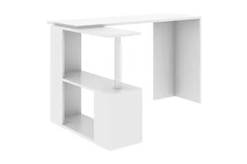 Elegancia Skrivebord 130 cm med Oppbevaringshyller L-form - Hvit - Møbler - Bord - Kontorbord - Skrivebord - Hjørneskrivebord